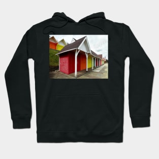 Colourful Beach Huts in the Uk Hoodie